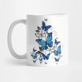 Blue Topaz Butterflies Flying Mug